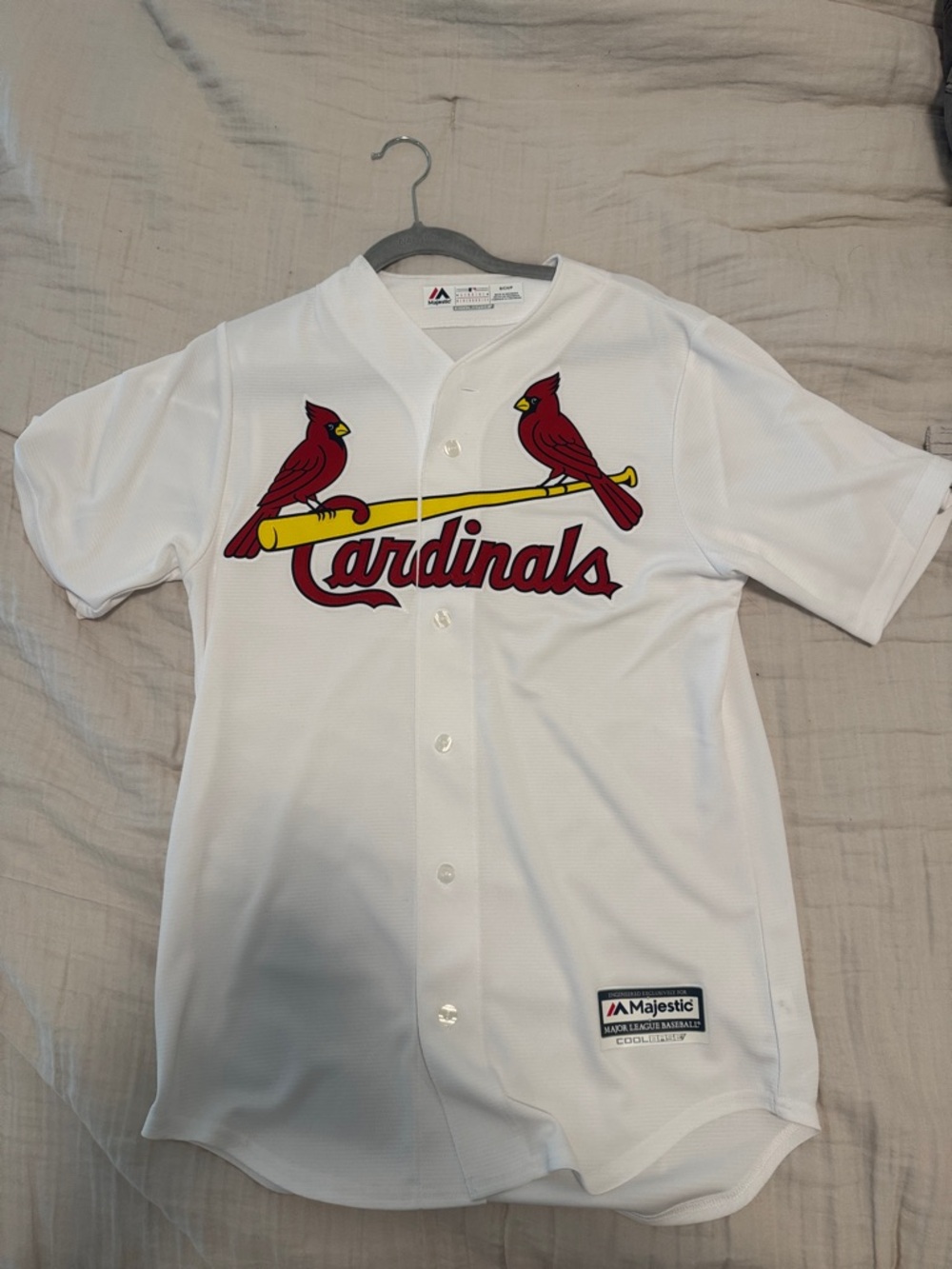 Majestic White St. Louis Cardinals Jersey with Red and Yellow Logo